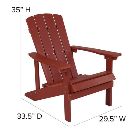Flash Furniture Red Poly Resin Adirondack Chair 4PK 4-JJ-C14501-RED-GG